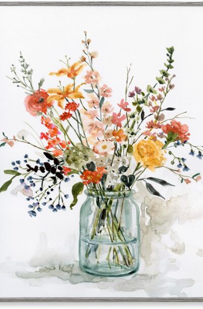 Warm Summer Meadow Floral Bouquet Wall Art