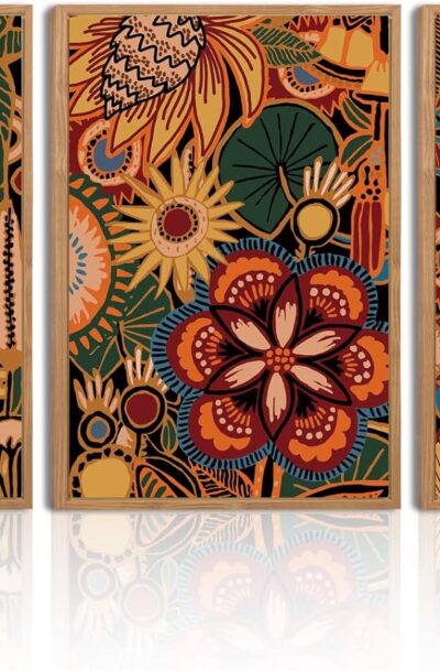 Charming Boho Retro Floral Wall Art