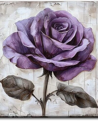 Hypnotic Botanical Purple Rose Wall Art