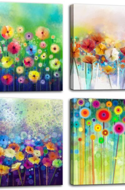 Dreamy Magical Colorful Watercolor Floral Wall Art