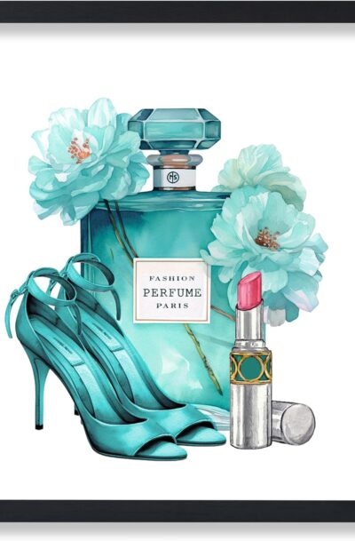 Bold yet Beautiful Turquoise Blue Glam Wall Art