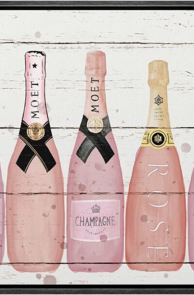 Ribboned Champagne Bottles Wall Art: Cute Glam Wall Decorations