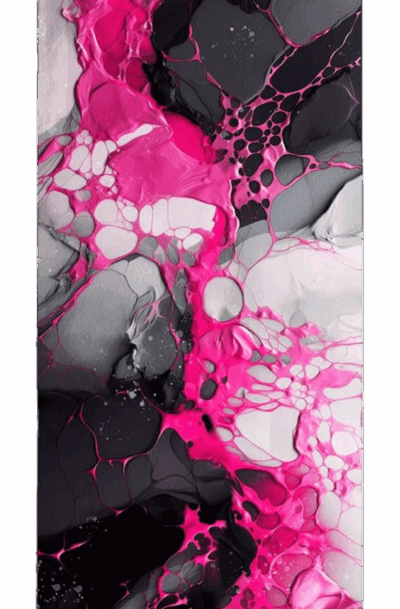 Bright Abstract Black and PInk Wall Art