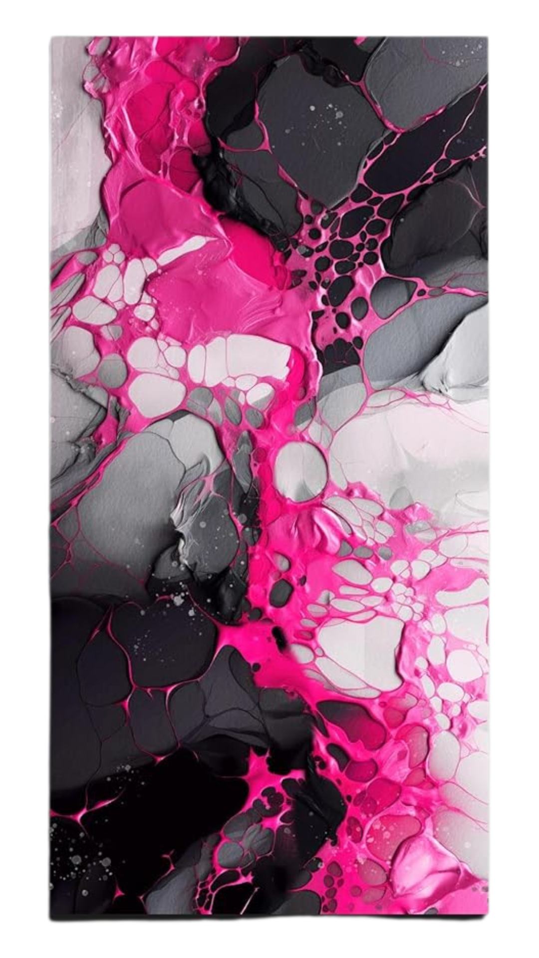 Bright Abstract Black and PInk Wall Art - Home Wall Art Decor - Bold Black And Pink Wall Painting Designs