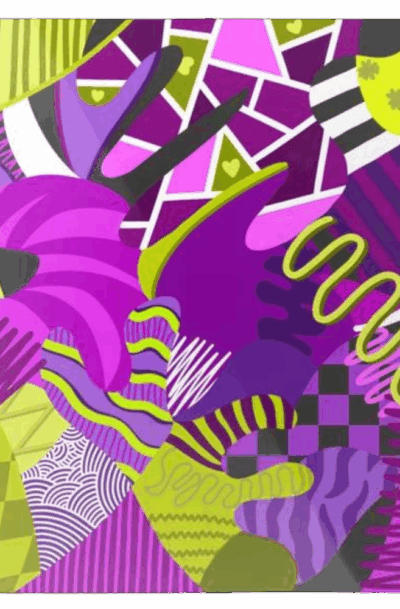 Bright Abstract Geometric Colorful Metal Wall Art