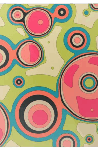 Bright Geometric Psychedelic Groovy Metal Wall Art: FLUX 3.9