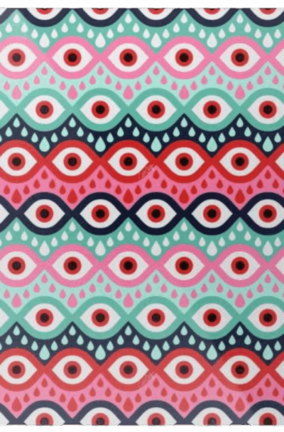 Charming Mint and Pink Metal Wall Art: Garnished Eyes