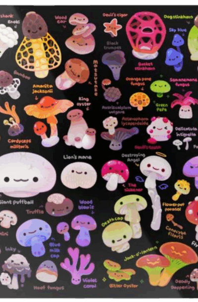 Colorful Intriguing Mushroom Metal Wall Art