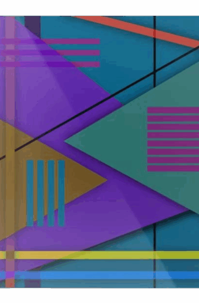 Colorful Mid-Century Metal Wall Art: Bauhaus No. 413