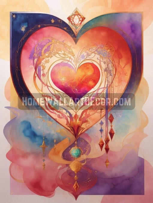 Eternal Love - Sacred Heart Wall Art by Pamela Arsena