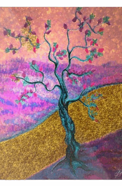 Dreamy Abstract Contemporary Expressionist Metal Wall Art: Gold River