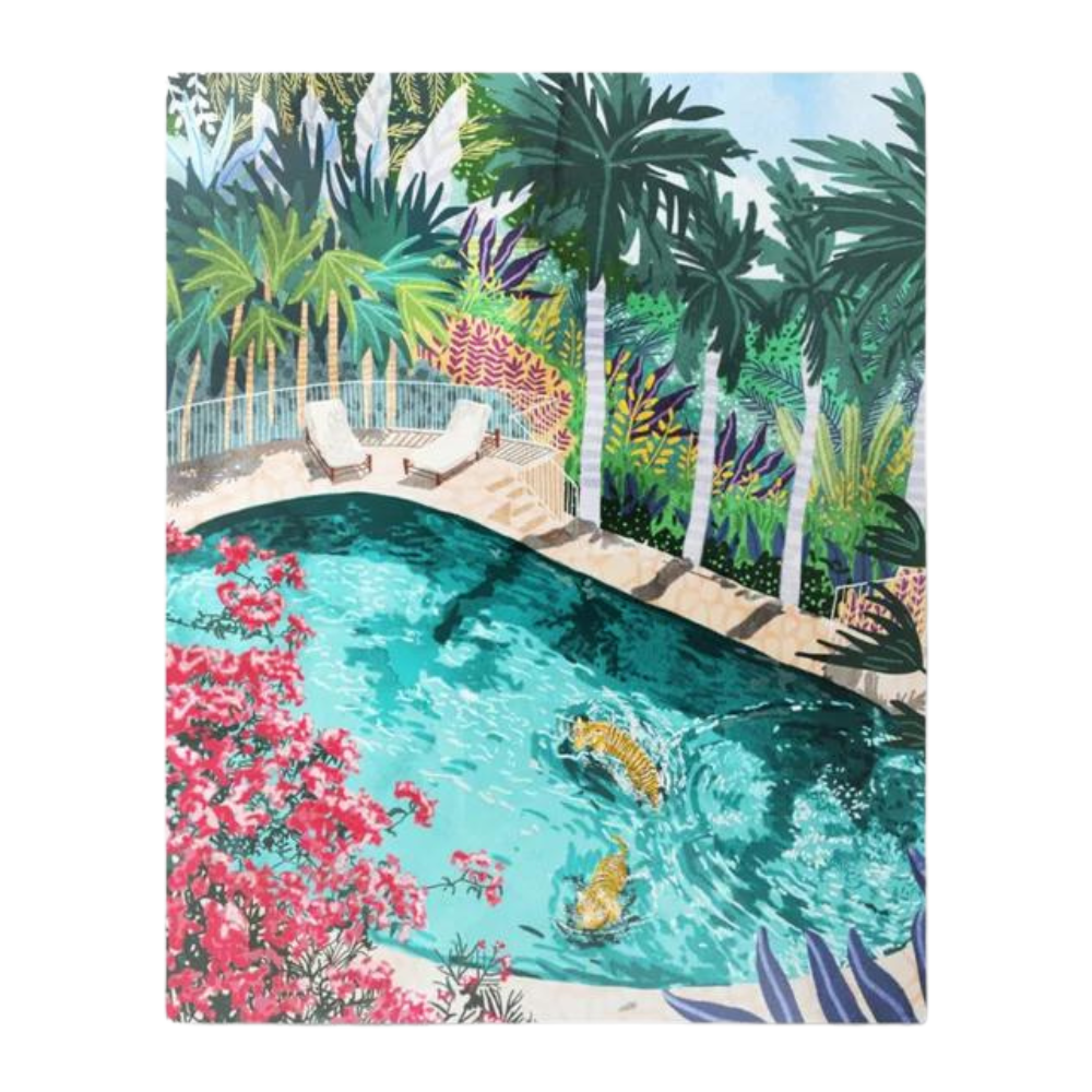 Dreamy Garden Metal Wall Art: Luxury Tiger Villa illustration