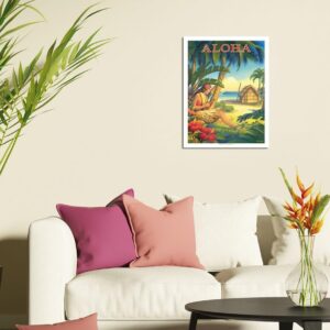 Exotic Aloha Hawaii Vintage Hula Dancer Wall Art - Home Wall Art Decor