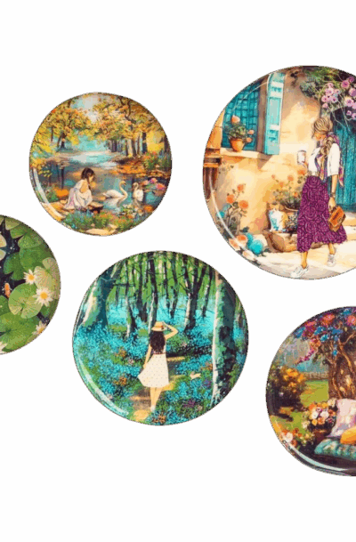 Dreamy Slice of Life: Fantasy Floral Wall Plates