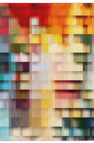 Glitch Rainbow Abstract Cubed Metal Wall Art