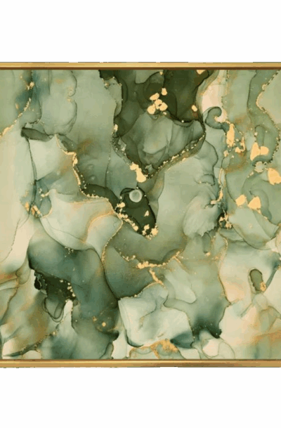 Luxury Green Abstract Fluid Wall Art