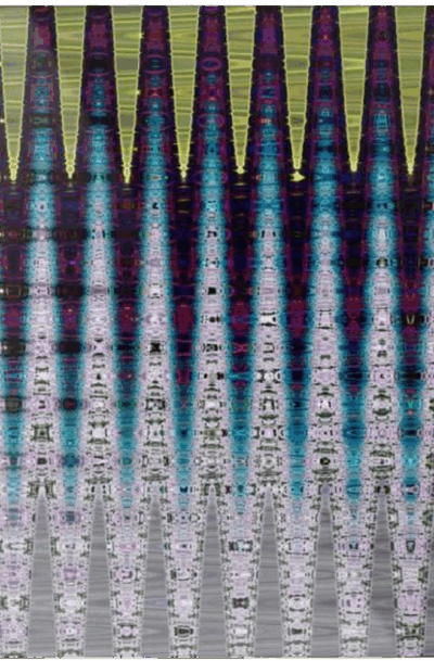 Hypnotic Green And Purple Abstract ZigZag Industrial Metal Wall Art