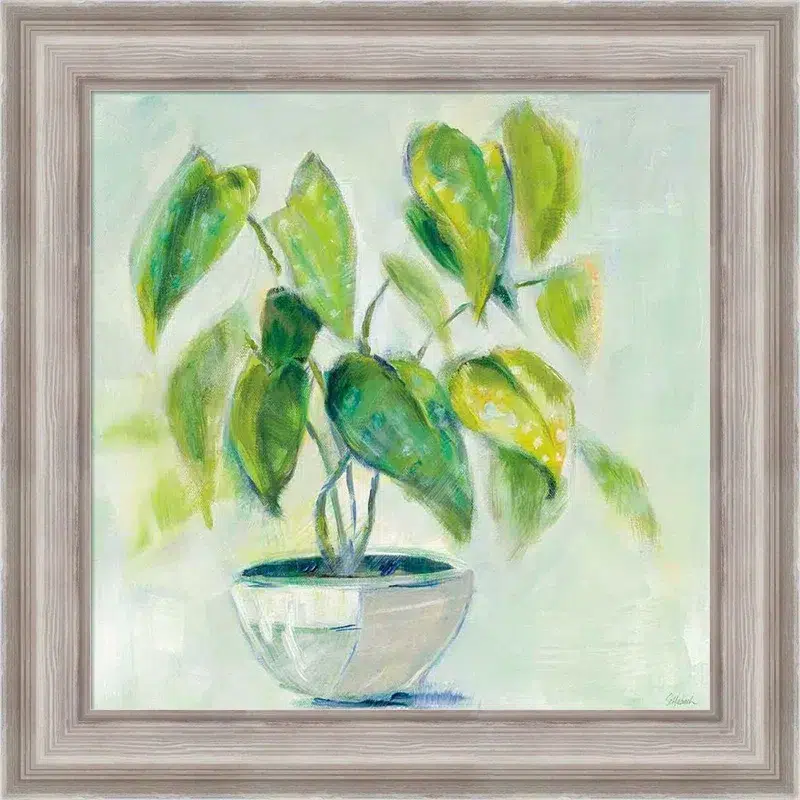 Calming Indoor Happiness Neutral Botanical Wall Art by Sue Schlabach