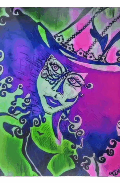 Intriguing Hypnotic Psychedelic Whimsigoth Metal Wall Art: Vixen