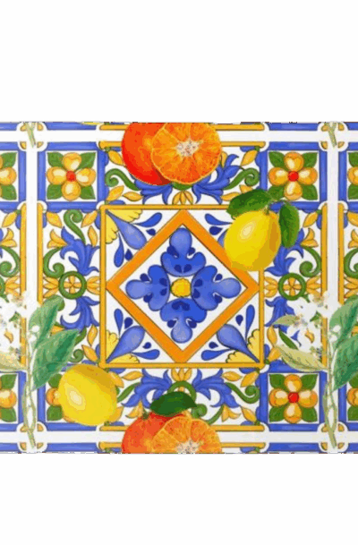 Cheerful Mediterranean Metal Wall Art: Summer Tiles