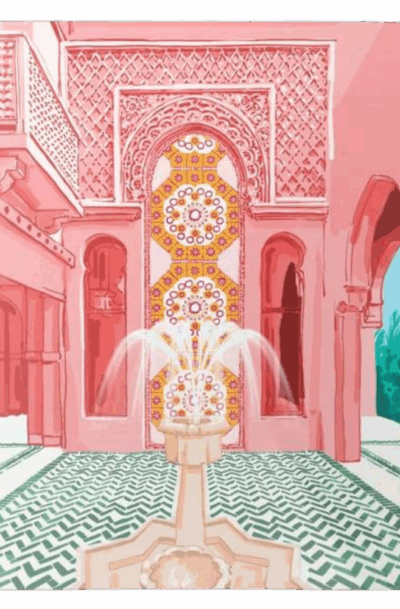 Dreamy Blush Palace Metal Wall Art