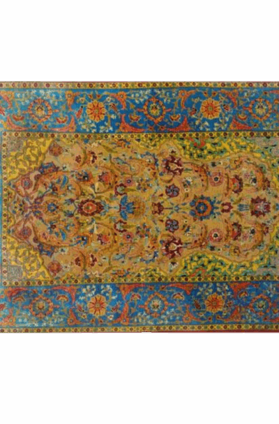 Gorgeous Hereke Vintage Silk Persian Rug Metal Wall Art