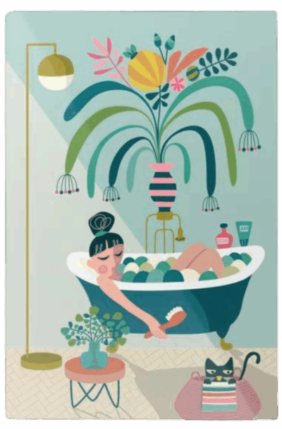 Quirky Bathroom Metal Wall Art: Relaxing Bath