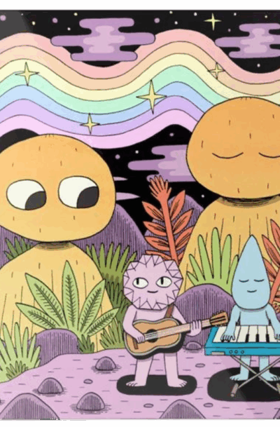 Quirky Playful Psychedelic Metal Wall Art: Spectrum