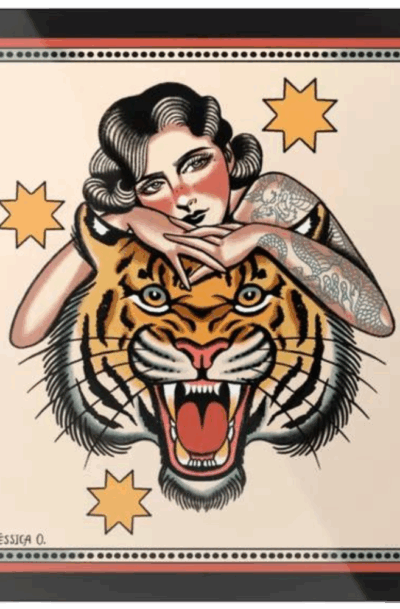 Exquisite Beautiful Large Tiger Metal Wall Art: Selvagem