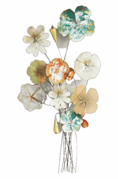 Dreamy Traditional Plants Flowers Metal Wall Decoration