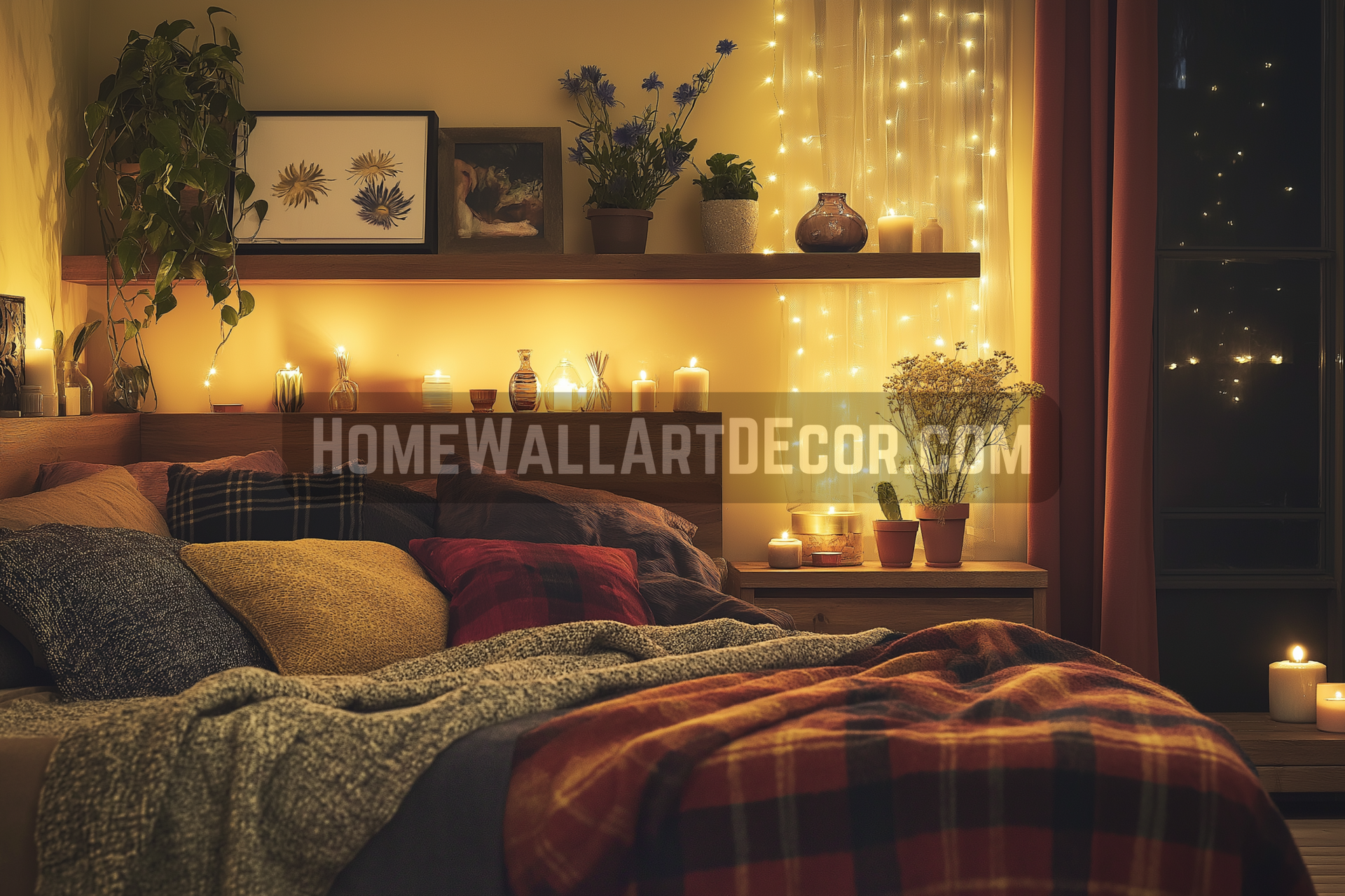 Relaxing Fall Bohemian Interior Design Idea: Romantic Cozy Bohemian Fall Bedroom