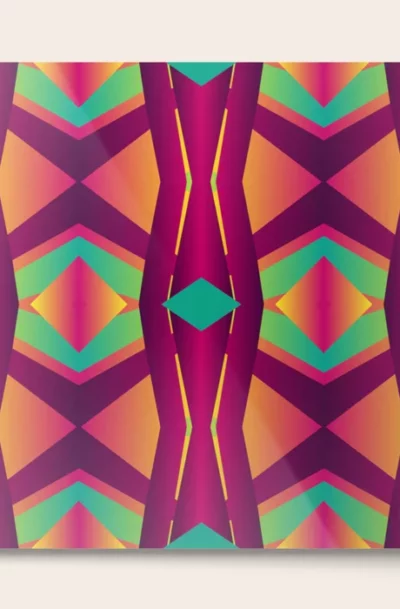 Hypnotic Purple Optical Illusion Metal Wall Art