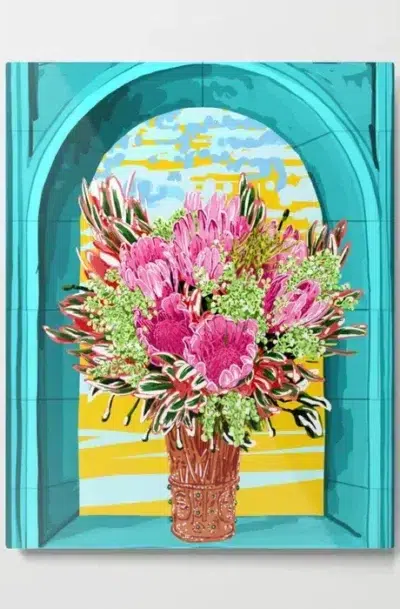 Absolutely Adorable Good Vibes Flower Pot Metal Wall Art