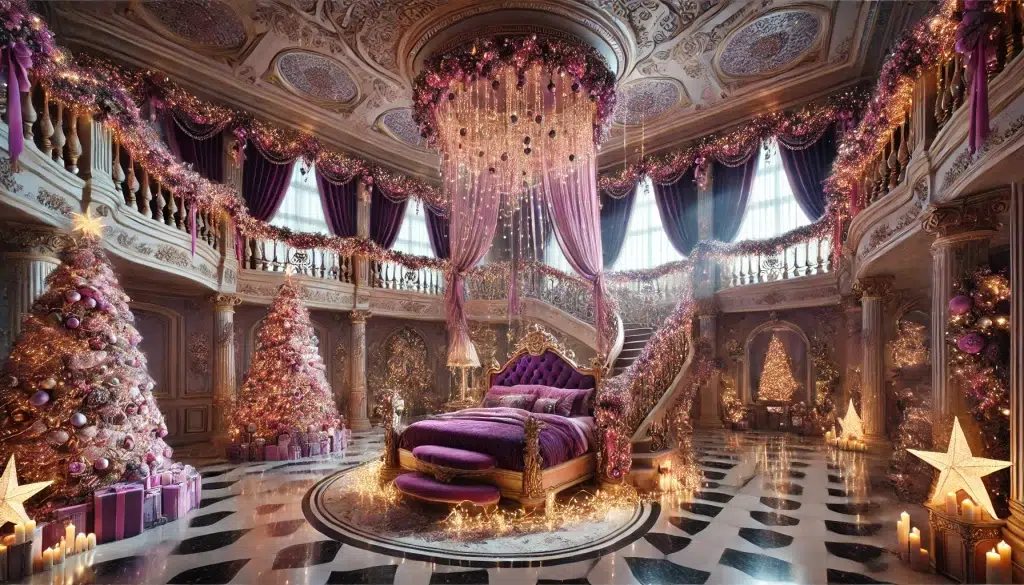 Dreamy Purple and Pink Christmas Decor Idea