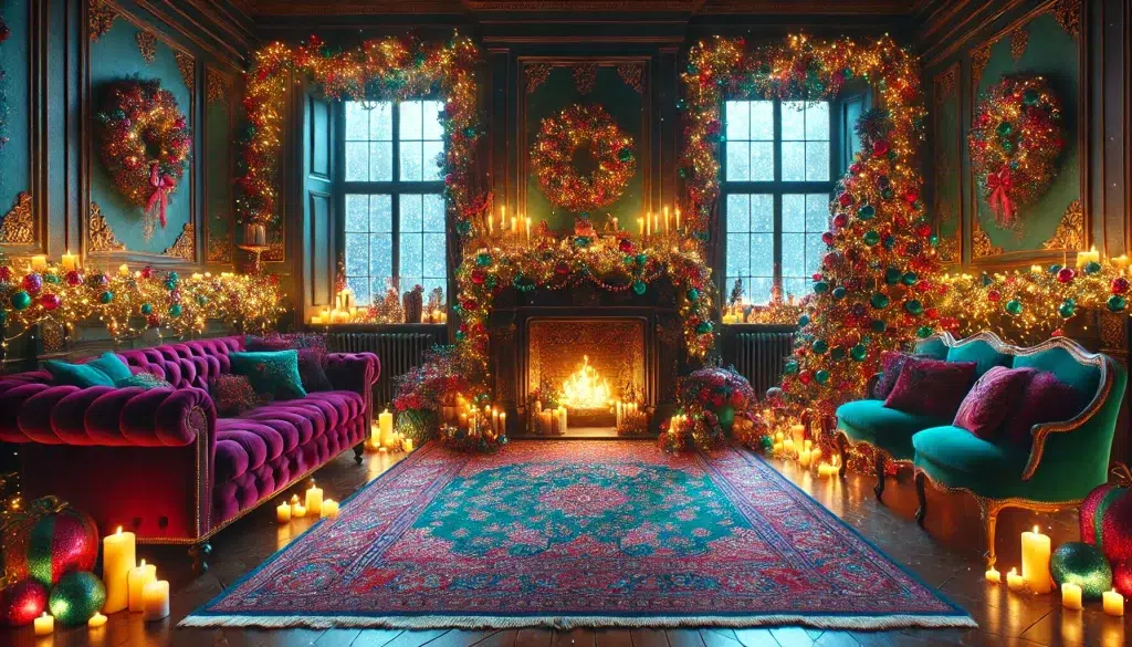 Cozy Christmas Living Room: Christmas Maximalist Decor Ideas: