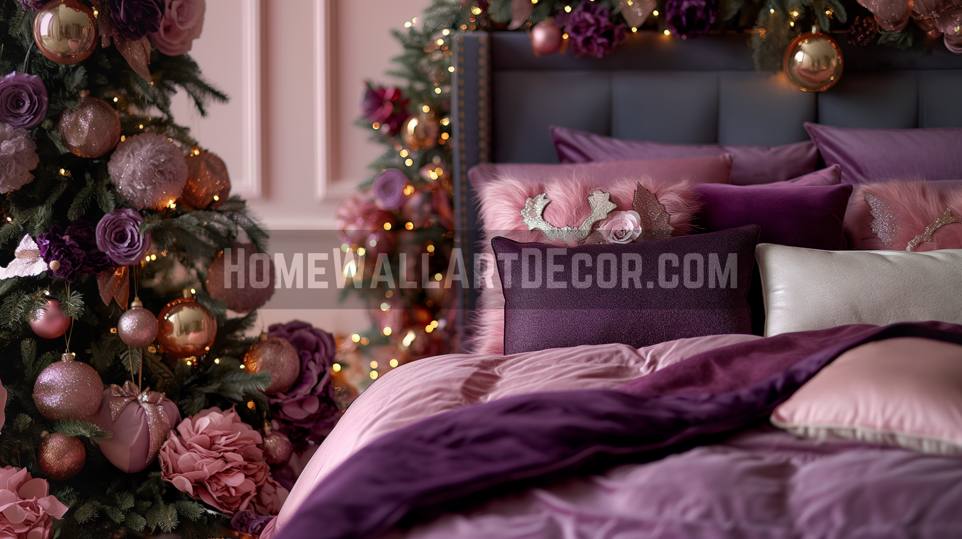 Dreamy Pink and Purple Christmas Interior decorating Ideas