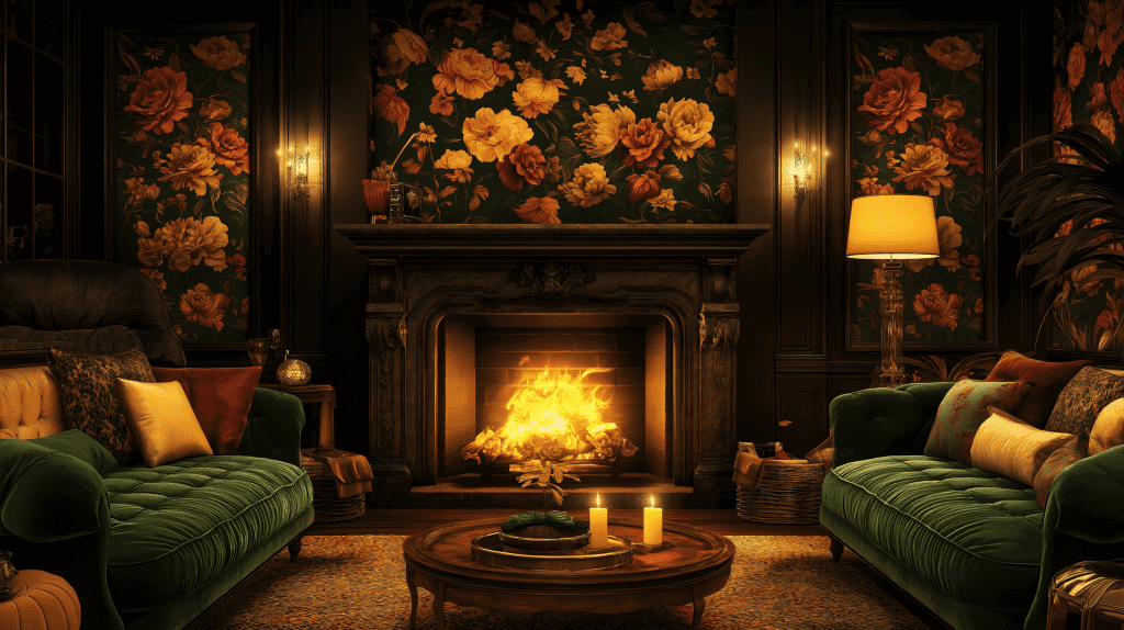 Beautiful Picturesque Dark Fall Decor Idea: Autumn Living Room