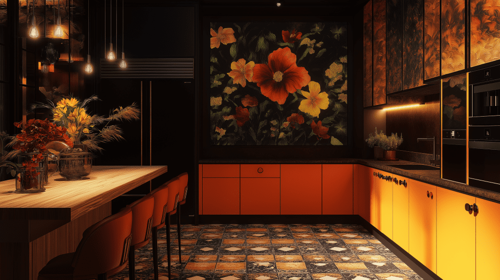 Bold and Opulent: A Striking Dark Fall Kitchen Masterpiece