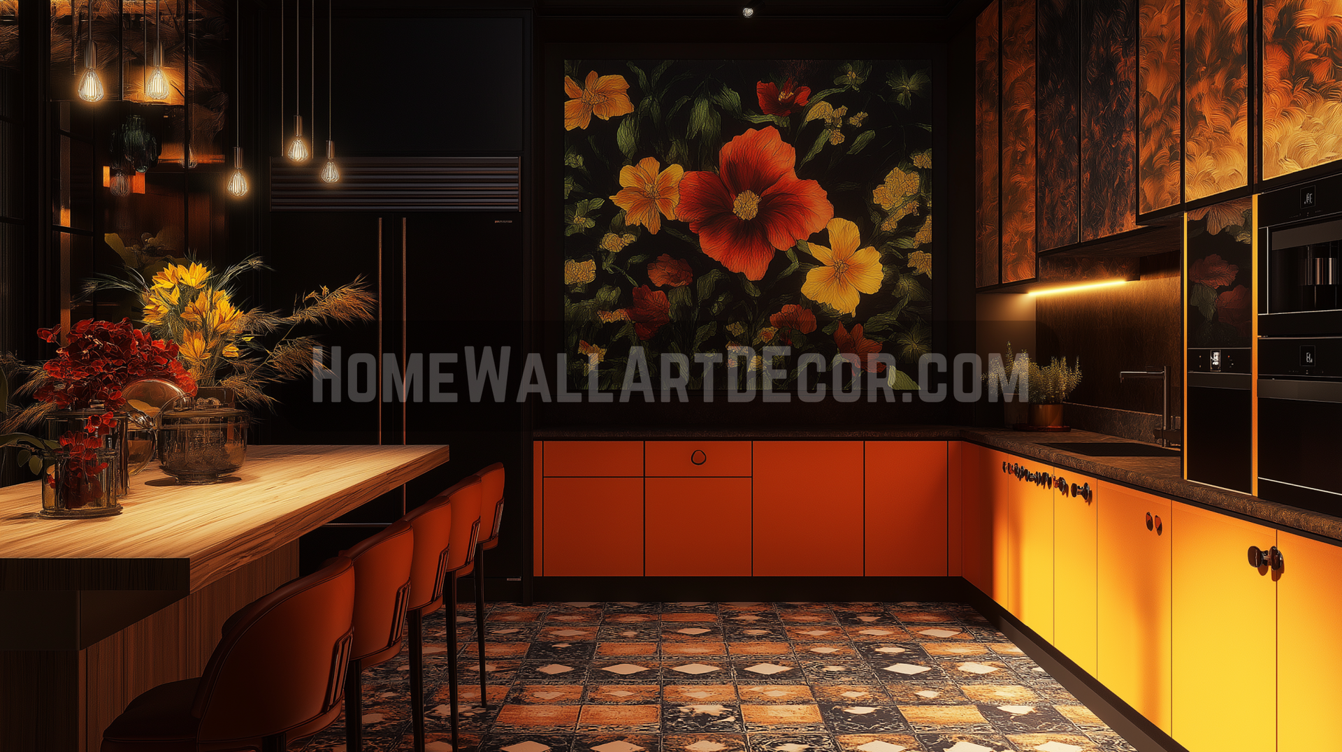 Bold and Opulent: A Striking Dark Fall Kitchen Masterpiece
