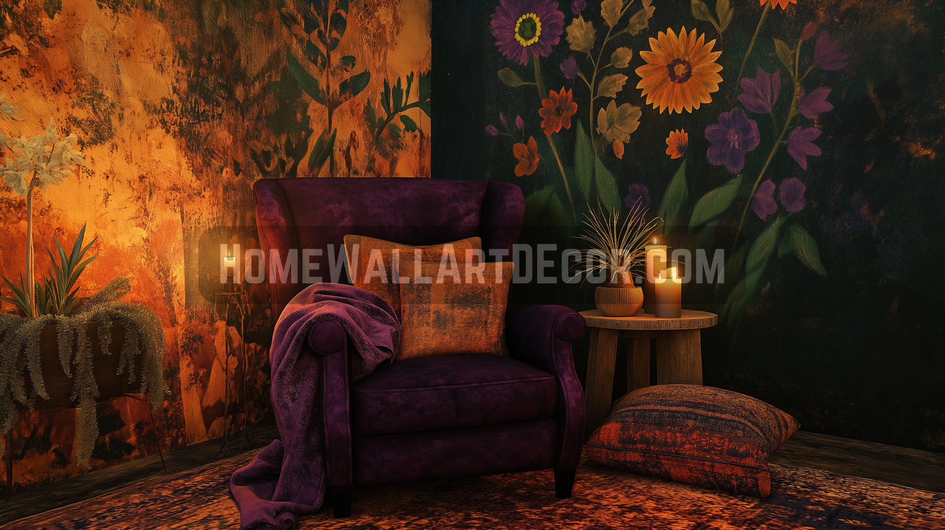 Burnt Orange Dark Fall Decor Idea: Dark Autumn Reading Nook