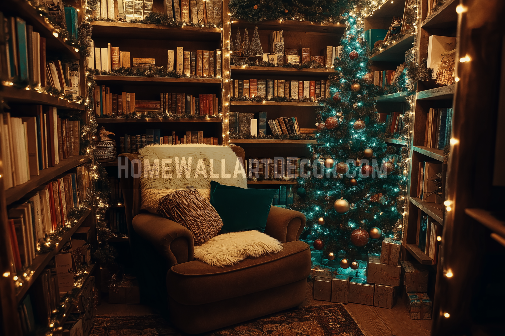 Holiday Reading Nook: Festive yet Rustic Christmas Decor Ideas