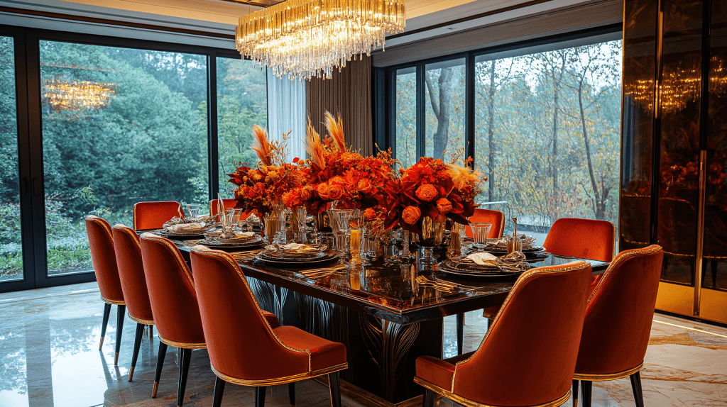 Bold Dreamy Dark Fall Interior Design Idea: Dark Autumn Dining Room