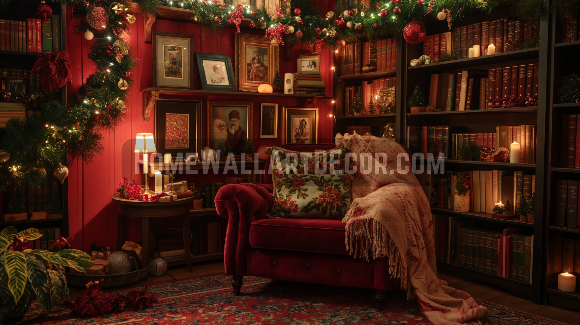 Christmas Maximalist Decor Ideas: Cozy Christmas Reading Nook
