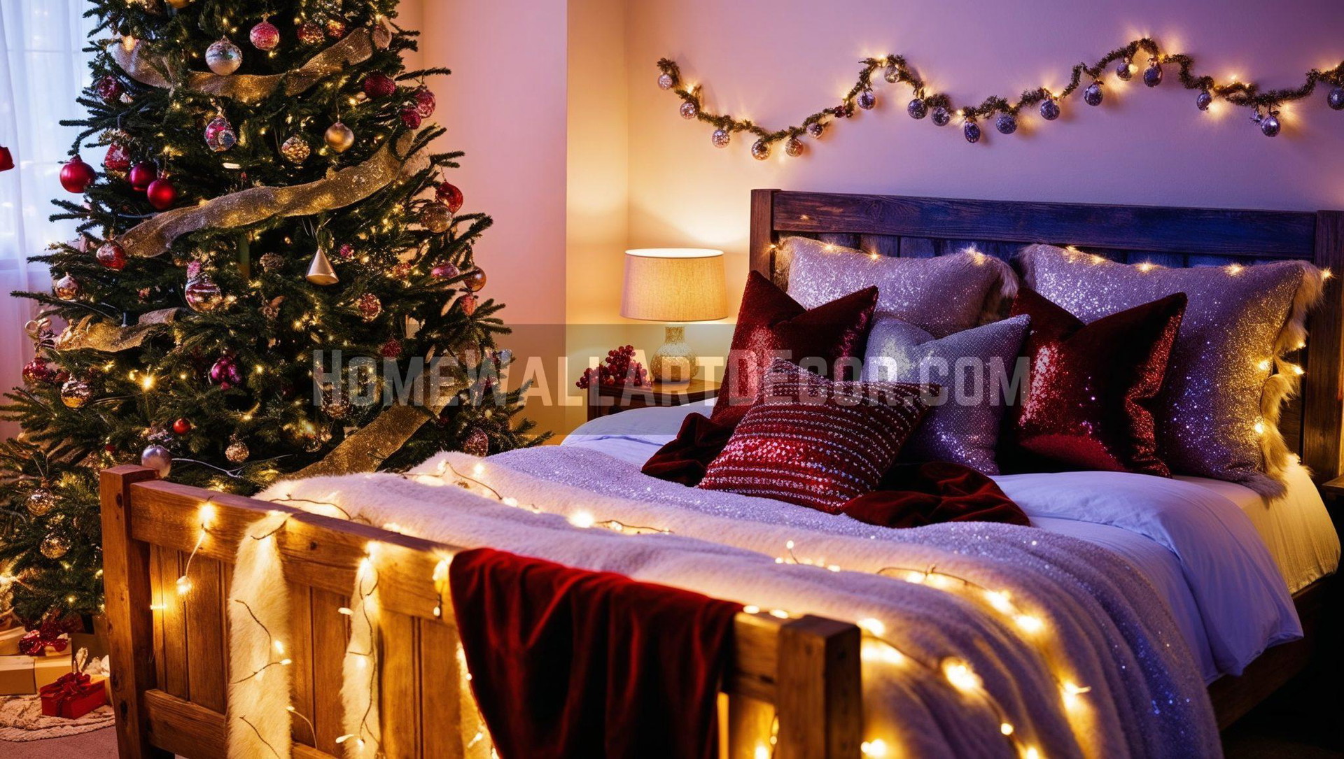 Elegant yet Dreamy Rustic Christmas Decor Ideas: Bedroom