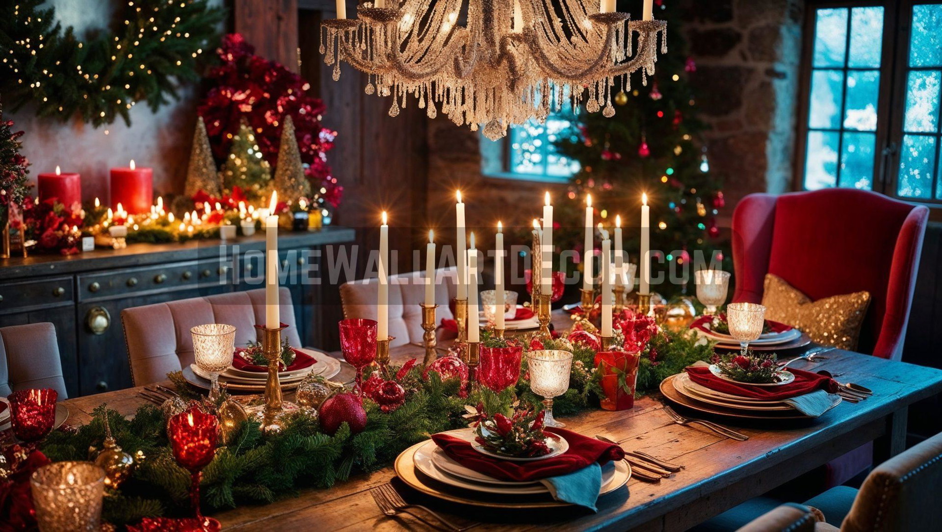 Holiday Feast: Colorful Rustic Christmas Decor Ideas:
