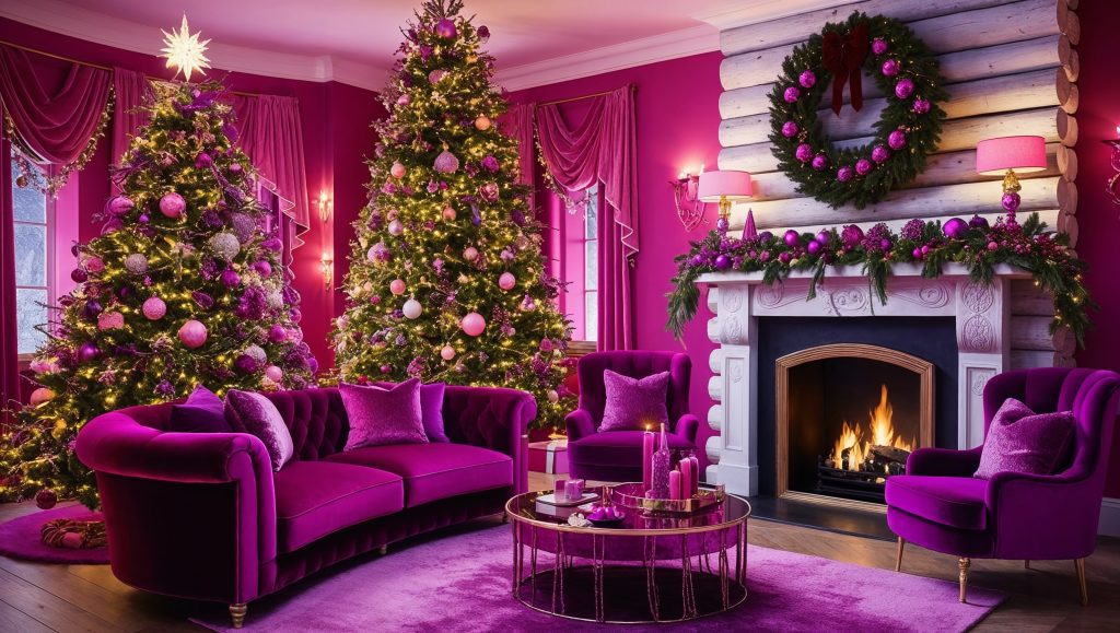 Rustic Dreamy Pink and Purple Christmas Decor Ideas