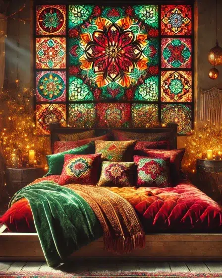 Stained Glass Bedroom: Christmas Bohemian Decor Ideas