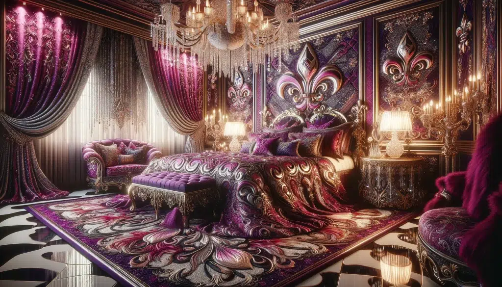 Luxurious Fleur-de-lis Home Decor Idea: Metallic Bedroom with a Fleur-de-lis design theme