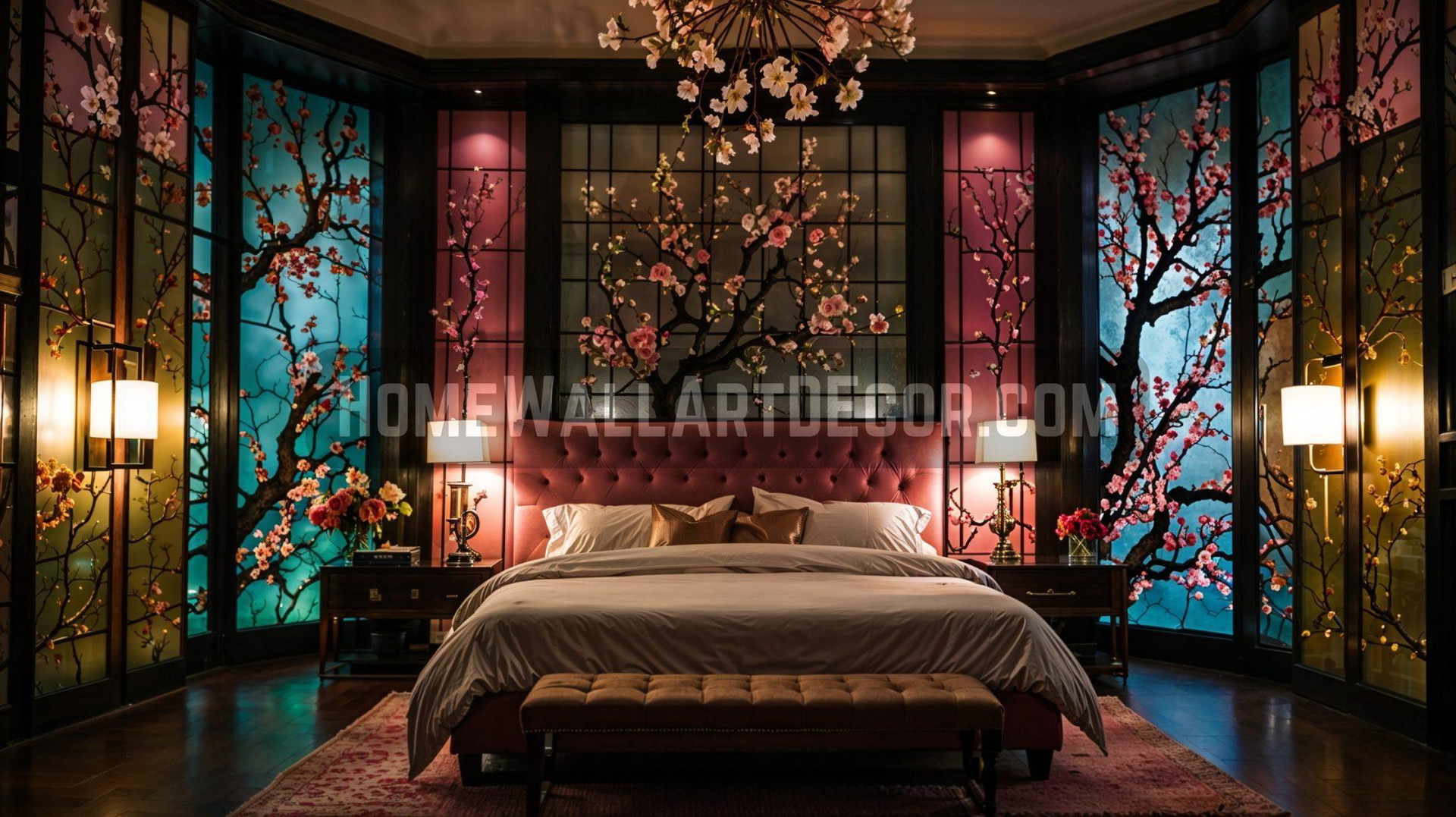 Fantasy Stained Glass Interior Design Ideas – Cherry Blossom Bedroom