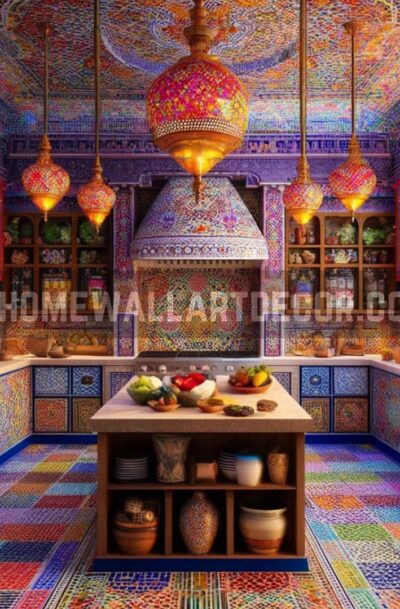 Lavish Colorful Moroccan Kitchen Interior Design